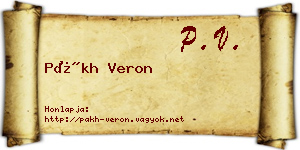 Pákh Veron névjegykártya